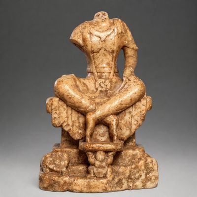 Bouddha chinois du 7e siècle Marbre blanc sculpté.