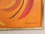 a picture of a painting of bananas on a yellow background