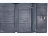 leather wallet on white background with clippings for credit cards
