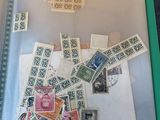 a binder with a lot of stamps on it