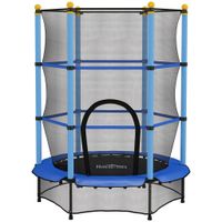 HOMCOM Trampoline Enfant Ø 1,40 × 1,90H m Filet de sécurité …