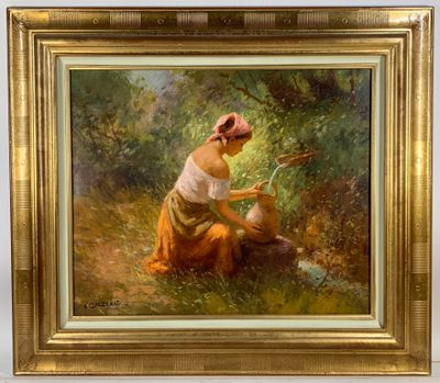 GALZENATI André (1890-1970) : La femme à la fontaine. - Photo 1