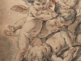 an image of a drawing of a group of cherensils playing with each other