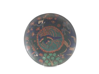 Japon circa 1900 important plat en émaux cloisonnés sur cuiv…