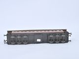 a black train car that is sitting in the snow