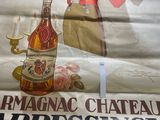 a large poster of a man holding a bottle of beer