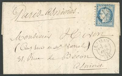 France : Nr 60 (du catalogue Cérès), oblitéré GC 2771 + cach…