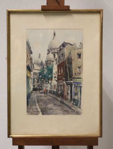 Marie WILD (XXe siècle) « Rue de la barre à Montmartre, Paris ». ...