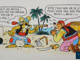 illustration représentant un pirate et une pirate sur la plage