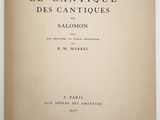 le cantique des cantiqueques, salmonon, m - markel