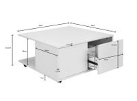 Table basse sur roulette LOZNICA en bois blanc -70x70x37 cm … (photo 2)