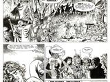 une bande dessinée en noir et blanc représentant des personnages dans une forêt