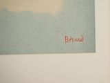 painting on the wall of a room with a picture of a plane flying in the sky