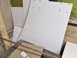a picture of a window with a bunch of papers on it