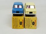 two toy cars that are sitting on top of each other