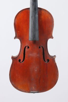 a close up of a violin with a bow on a white background