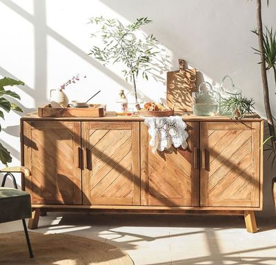 Buffet 4 portes GLAYNE en pin recyclé -dimensions: 180x47,5x…