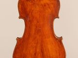 an old violin with a wooden back and a long neck