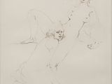an image of a drawing of a woman sitting on the ground