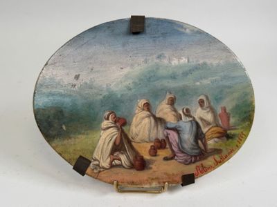 École XIXe. Scène animée orientaliste.