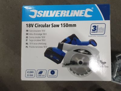 Scie circulaire marque: SILVERLINE ,Tension : 18V, Vitesse à…