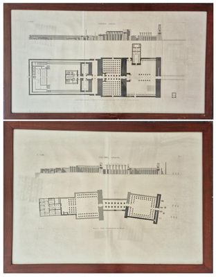 two drawings of a plan of a building and a plan of a building