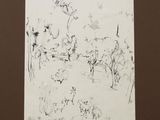 an image of a drawing of a group of people in a field