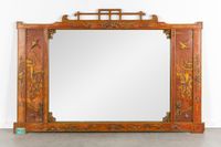 Grand miroir à décor de chinoiserie, en bois sculpté et pati… (photo 2)
