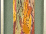 tableau représentant une femme en robe verte tenant une guitare