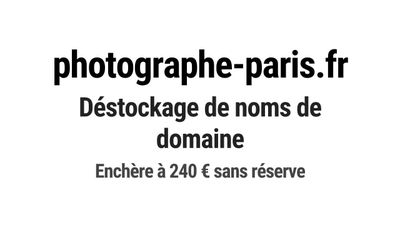 Nom de domaine photographe-paris.