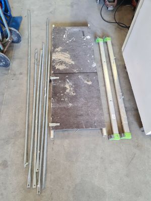 a picture of a room with a lot of tools on the floor
