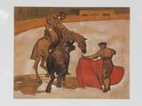 un tableau représentant un homme à cheval aux côtés d'un autre homme à cheval