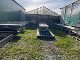 many rows of tables and benches in the grass