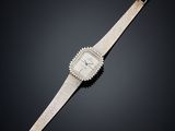 an 18k white gold and diamond wrist watch