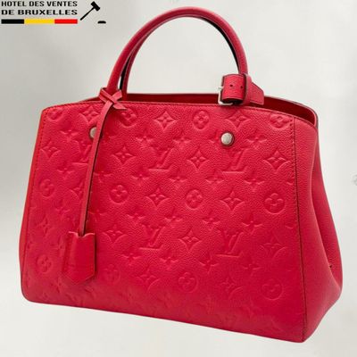 louis vuitton red leather handbag