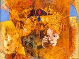 an oil painting of a woman holding a child in her arms