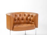 an image of a brown leather chair on a white background