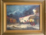 une image représentant une peinture d'un train sur une voie ferrée