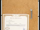 a picture of a bulletin board with a certificate on it