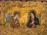 une image représentant un tableau mettant en scène deux anges, dans un cadre