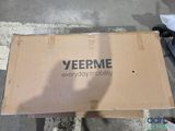 a cardboard box sitting on the ground with the words yeepme on it
