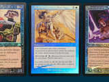 three cards with different images of a man and a woman on them