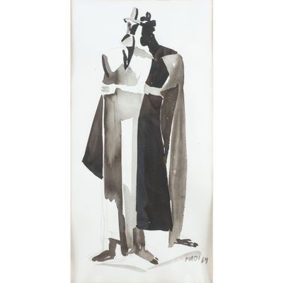 une image d'un dessin en noir et blanc d'un homme et d'une femme