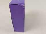 a purple box on a white surface with a white background
