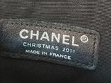 chanel christmas 2011 made in france black quilted tote bag