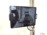 someone is taking a picture of a bathroom mirror with their cell phone
