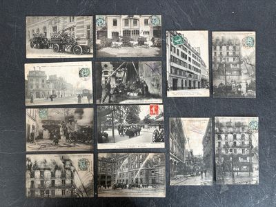 many old photos of old buildings and cars on the street