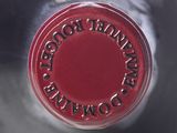 a close up of a bottle of wine with a label on it