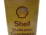 a can of shell fluid on a white background