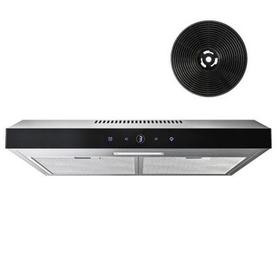 an image of a stove top oven with a fan on top of it